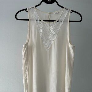 Club Monaco Silk Top with Lace Detail